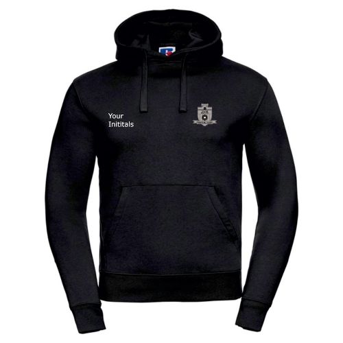 South Milford FC Russell Europe Authentic Hooded Sweatshirt Black With Printed Initials